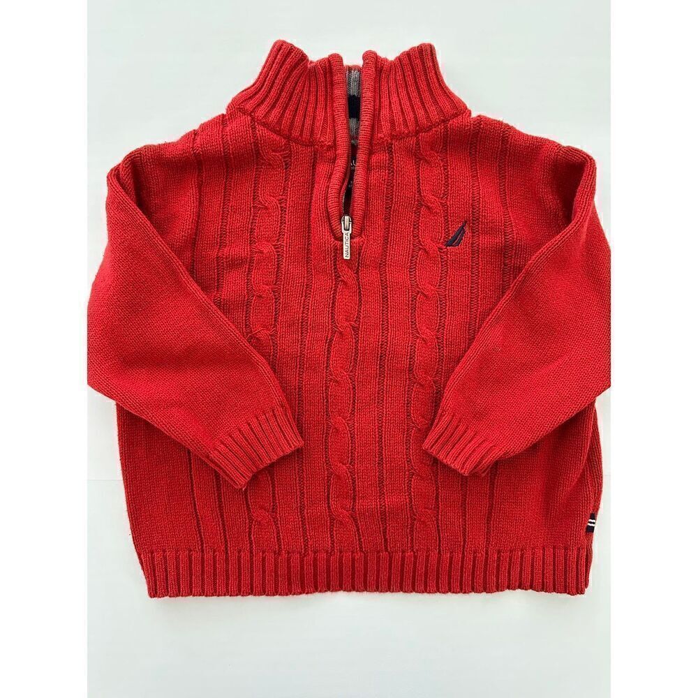 Nautica Half Zip Dark Red Knitted Sweater 12 months.